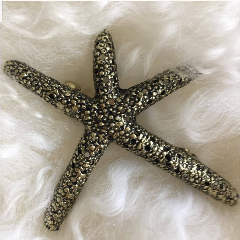 Antique Gold Starfish Hair Clip